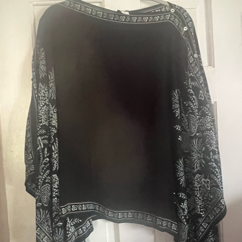 J. Jill Black Tunic with White Floral Border